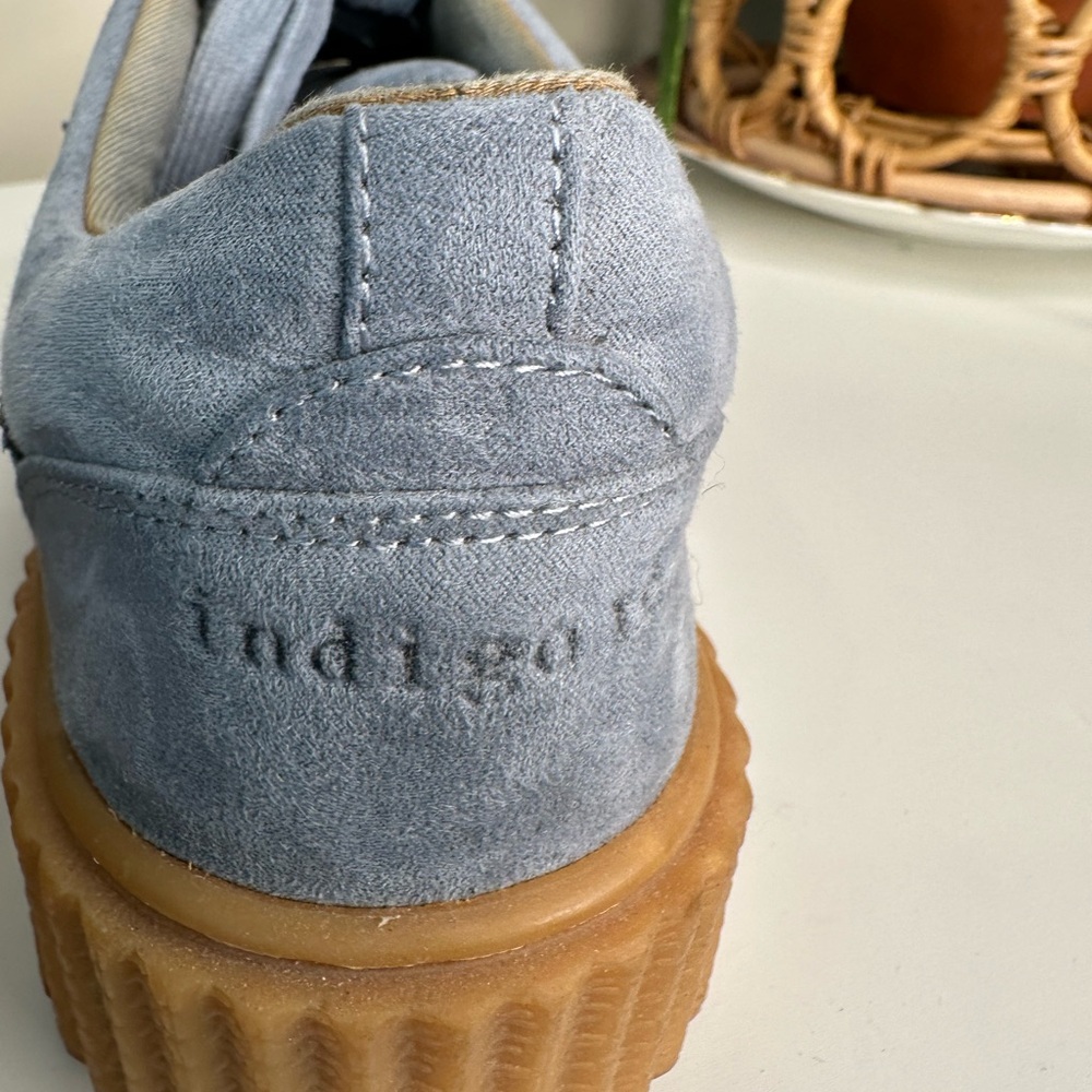 Indigo Rd Blue Suede Platform Sneakers Gum Sole Women’s 10 Y2K Creeper Style - Picture 7 of 15